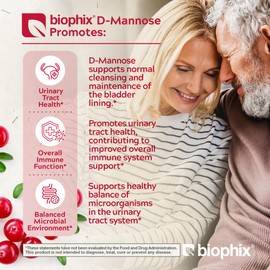 biophix D-Mannose USDA Organic 1500 mg 200 Veggie Caps - Supports a Healthy Bladder Urinary Tract, Non-GMO, Vegan-Friendly