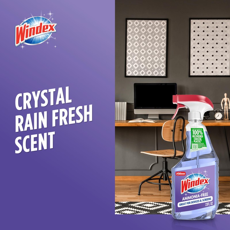 Windex Glass and Window Cleaner Spray Bottle, Ammonia Free, Packaging