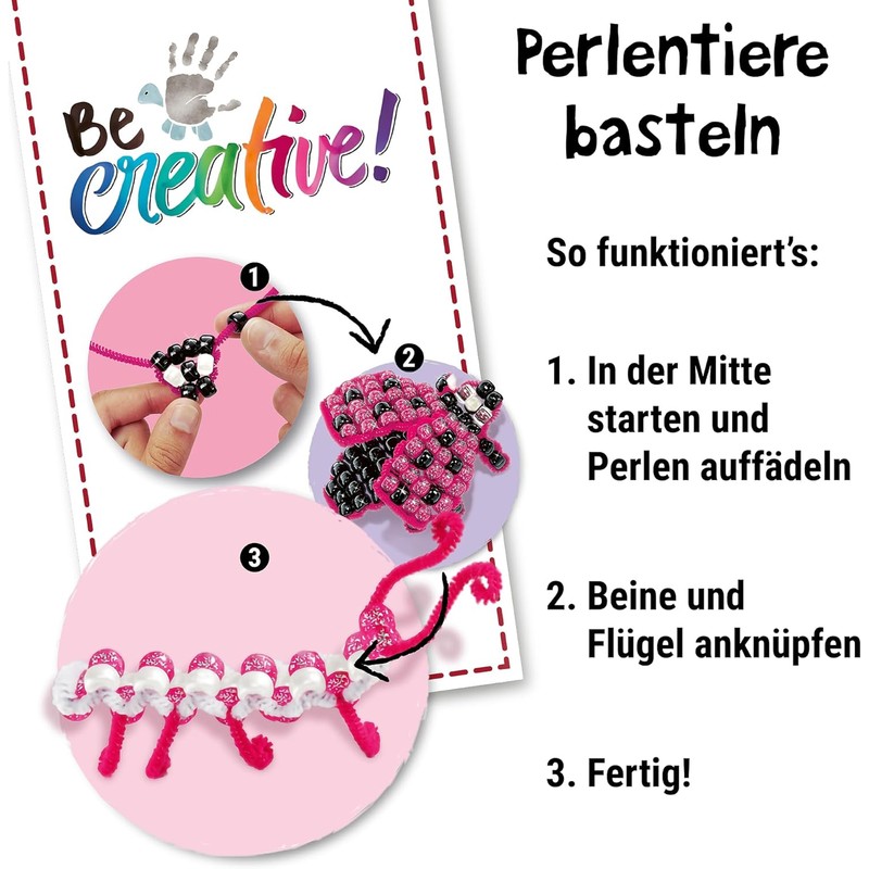 Ravensburger BeCreative 25539 Perlentier Marienkäfer, DIY für Kinder ab 6