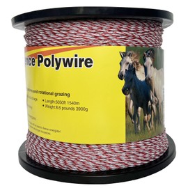 YSWOWSY Upgraded Electric Fence Polywire,Fence Rope 6 Stainless Steel Strands for Reliable Conductivity and Rust Resistance UV Rust Resistant, 5050 Feet/1540 Meters,Red and White Color