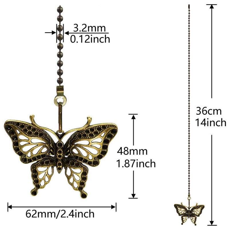 Hyamass Ceiling Fan Pull Chain Extender, 2 Pack 12 Inch