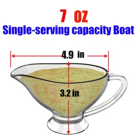 KR. LIF 2 Pack Glass Gravy Boat - Crystal Sense of Reality, Sturdy and Easy-Clean