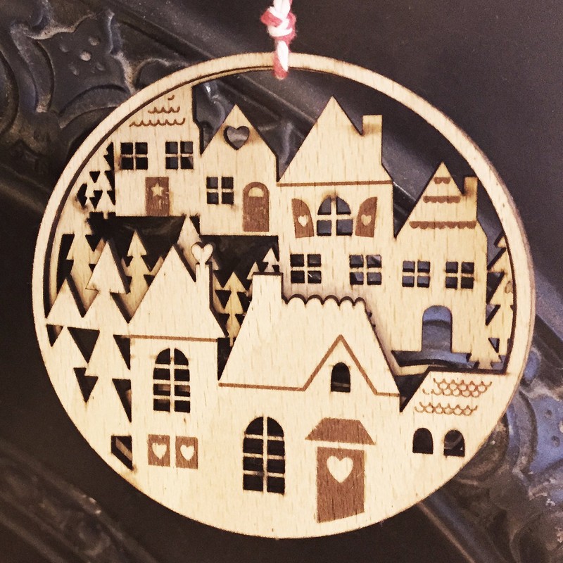 Spaceform Christmas Tree Wooden Decoration Layered Houses 2033