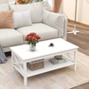 ChooChoo White Coffee Table Classic X Design for Living Room,