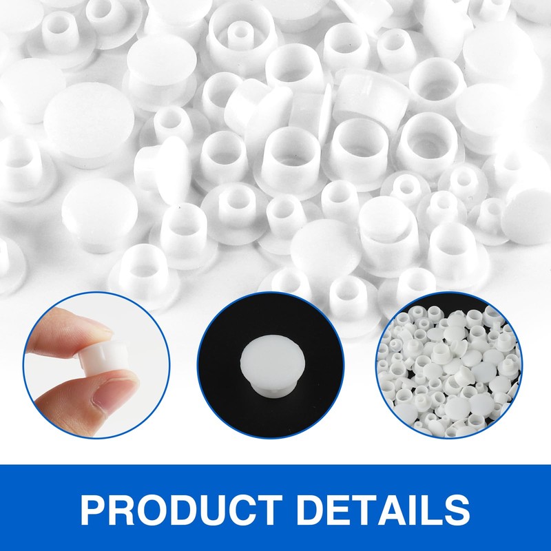 LOGJAM 300 Pcs 5 Size Plastic Hole Plugs Cover, 1/5"