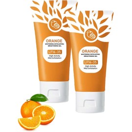 2pcs Orange Enzymes Exfoliating Brightening Gel, Exfoliating Cleansing Gel, Organic Face and Body Exfoliatings Scrub Gels, Deep Cleansing Moisturizing Facial Exfoliator for All Skin Types