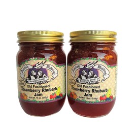 Amish Wedding All Natural Old Fashioned Strawberry Rhubarb Jam 18 Ounces (Pack of 2)