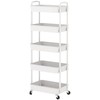 Sywhitta 5-Tier Plastic Rolling Utility Cart with Handle, Multi-Functional Storage