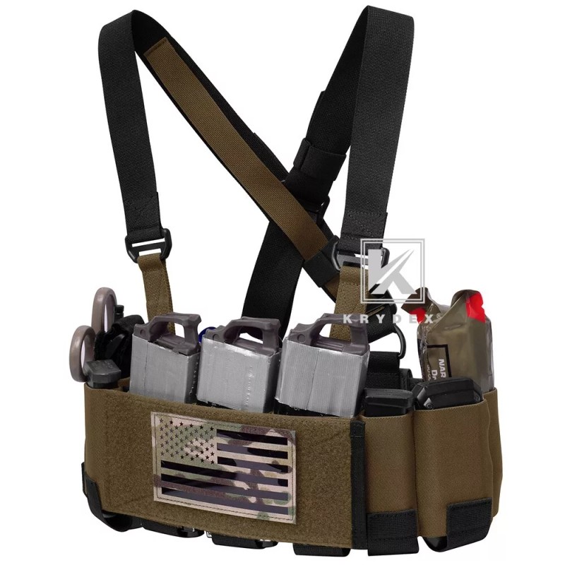 KRYDEX Concealed Carry Low-Vis Ready Chest Rig Elastic Cummerbund Coyote