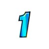 Holographic Racing Number 1 Slim, Blue, 10 x 6.5 cm