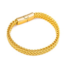 Sinalty Stainless Steel Cuban Link Bracelet Gold Silver Curb Chains Bangle Hip Hop Jewelry for Women