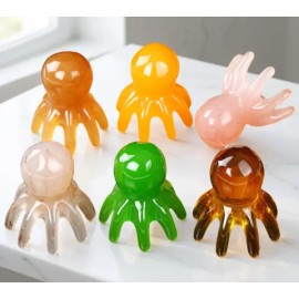 문어 괄사 마사지 지압 안마 피로 회복 혈액순환 두피 어깨 목 발바닥 2p [중형+대] Octopus Gua Sha Massage Acupressure Relaxation Blood Circulation Scalp Shoulder Neck Foot Sole 2p [Medium+Large]