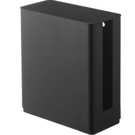 Yamazaki 4914 Smart Router Storage Case, Stackable, Slim, With Lid, Black, Approximately 3.8 x 8.0 x 8.7 inches (9.7 x 20.2 x 22.2 cm), TV Back Storage, Stackable