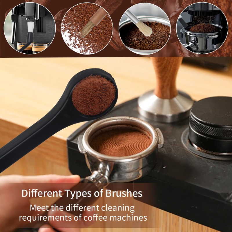 6 Brush Espresso Brush Set, Coffee Brush Set, Professional Coffee