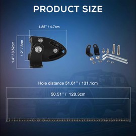 CO LIGHT Led Light Bar Single 50 inch Slim Single Row Lightbar Driving Combo Beam Off Road Work Lights with Mounting Brackets & 6D Reflectors for Truck, Car, Cabin, Boat, ATV, UTV