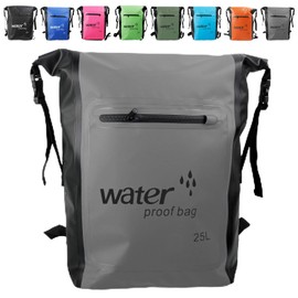 MORAINJAY 2024 New Dry Bag Waterproof Bag, 2L/5L/10L/15L/20L/30L Waterproof Pack Sack with Adjustable Shoulder Strap, Waterproof Backpack, Waterproof Duffel Bag for Swimming, gray