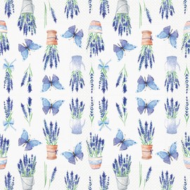 Keep Unique 20-ct 13x13 Flowers Paper Luncheon Decoupage Napkins, 3-Ply Servilletas Printed Lavender Napkin for Christmas Art, Dinner and Party, Disposable Napkins Decor (Lavender)