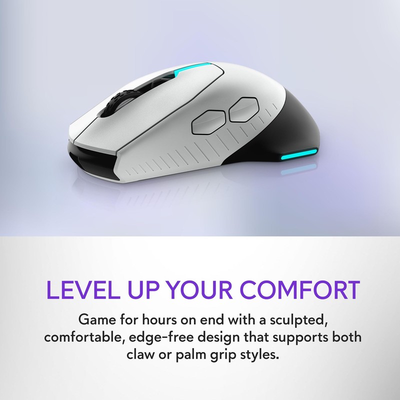 Alienware Wired/Wireless Gaming Mouse AW610M - 16000 DPI, Optical Sensor,