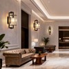 ZUIMEITIANS Modern Black Glass Wall Sconce with Super Clear Tempered