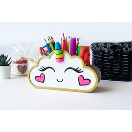 KAJAWIS Colouring Pencil Organiser Desk Organiser for Children Unicorn ECO Pen Holder (Colour 2)