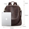 S-ZONE Leather Backpack Purses for Women Antitheft Soft Rucksack Ladies