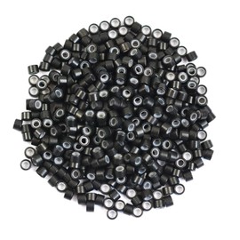 BUPPLER Silicone Lined Micro Ring Beads for Hair Extensions Wig 500PCS 5mm Micro Rings Links Tool