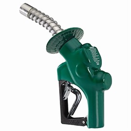 Husky 503010N-03 VIII Heavy Duty Diesel Nozzle with Three Notch Hold Open Clip and no. 1808 Waffle Splash Guard, Green, Made in USA