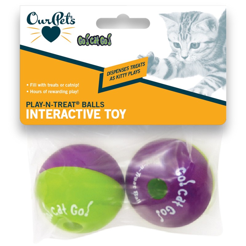 Our Pets Play-N-Treat Balls Interactive Cat Toy, 2 Count