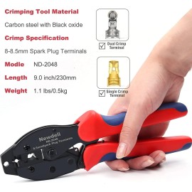 Newdeli Ratchet Spark Plug Wire Crimper Set, Newdeli 25Pcs Spark Plug Crimping Tool a...