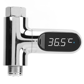 BuyWeek Shower Thermometer, LED Digital Baby Bath Thermometer, Aluminium Shower Water Thermometer for Home, Bathroom, Kitchen