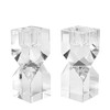 DONOUCLS Home Crystal Candlestick Holders Pack of 2 Clear Crystal