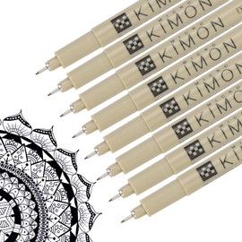 PATIKIL Micro Pen Fineliner Pens, 8Pcs 0.3mm Fine Point Drawing Pens Waterproof for Archival Artist Calligraphy Illustration Journaling Sketch, Black