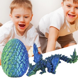 NEXT STOP M 5.5 in 3D Printed Articulated Dragon Egg – Unique Home and Desk Display, Easter Basket Stuffers
