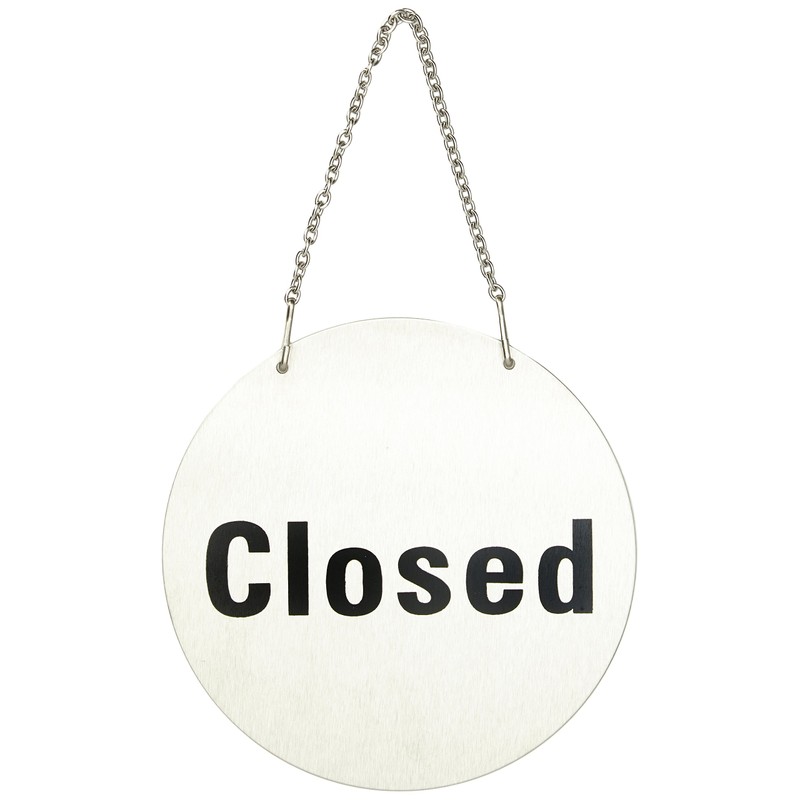 Stalwart U065 Stainless Steel Door Sign - Open and Closed