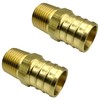 GRIDTECH (2 Pack) Brass 3/4” PEX to 3/8” NPT Male