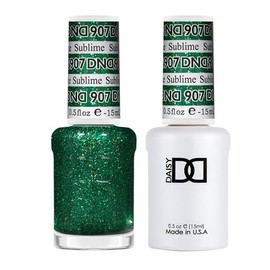 DND Gel Polish Set, Glitter Collection, UV Gel Polish and Air Dry Nail Lacquer, Matching Chip-Free Polish Duo, 907 Sublime, 0.5 Fl Oz