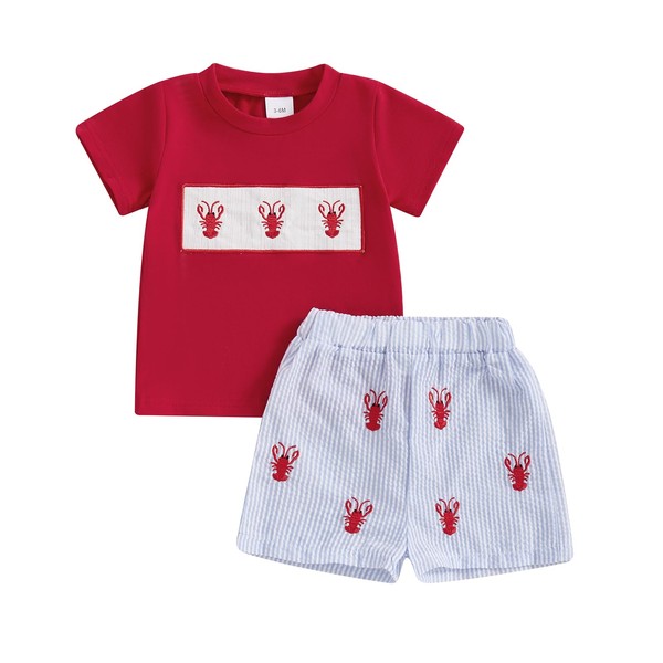JLKGICF Baby Boys Summer Outfits Animal Print Short Sleeves T-Shirt+Rolled
