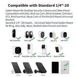 Tonton Gutter Mount with Screw Adapter for Blink, Blink Outdoor Camera Bracket for Blink Outdoor 4 (4th Gen) / 3rd Gen, Blink XT / XT2, Blink Mini 2/1, and Devices with Standard 1/4"-20 Screw Port