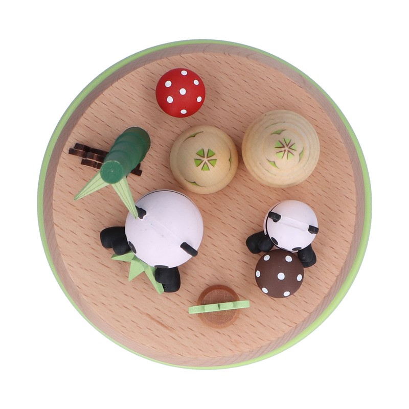 Panda Shaped Music Box Desktop Wooden HandiCraft Ornament for Valentine's