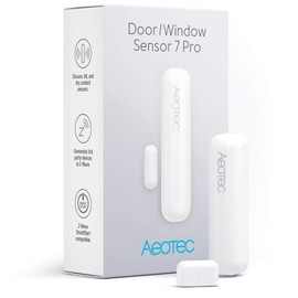 Zwave Door Sensor Window Sensor, Z-Wave Plus Enabled Aeotec 3-1 Door Window Sensor 7 Pro, Zwave Hub Required, Gen 7, White (Door/Window Sensor 7 Pro)