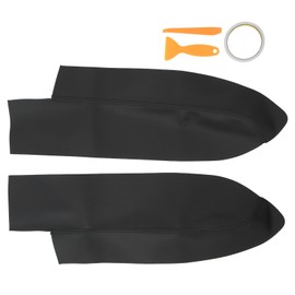 1 Pair Front Door Panel Armrest Cover Microfiber Leather Car Interior Accessories Replacement for CRV 2007‑2011Black