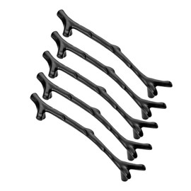 Telituny Cabinet Handles, Pack of 5 Branch Furniture Handles, Kitchen Cabinet Handles, Door Handles, Home Cabinet Drawer Handles, Barrel Cover for Kitchen, Bedroom (Black)
