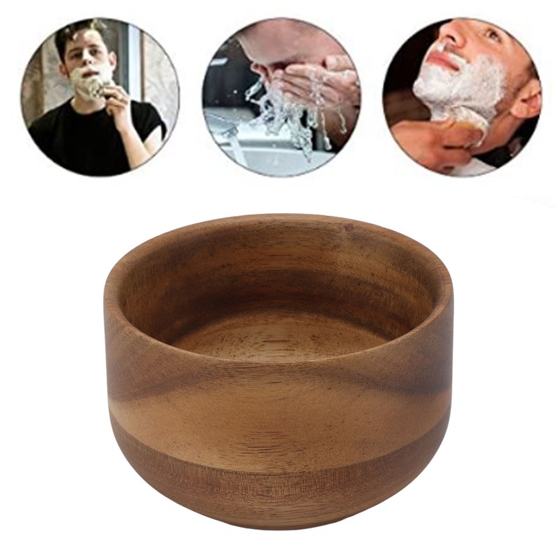 Wooden Men Shaving Bowl Burr Free Compact Shaving Cream Cup