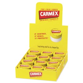 Carmex Bálsamo labial hidratante, sabor original, tarro de 0.25 onzas, 12/caja (LIL62458)