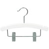 Only Hangers White Wooden Baby Hanger w/Clips 10" (25)