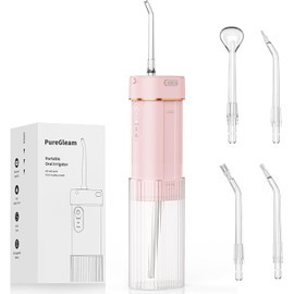 Travel Water Flosser for Teeth, Portable Water Flossers, Water Dental Flosser, Cordless Water Flosser with IPX7 Waterproof, 5 Jet Tips and 3 Modes