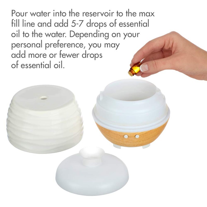 Ellia, Ascend Ultrasonic Aroma Diffuser Consciously Crafted Ceramic and Wood