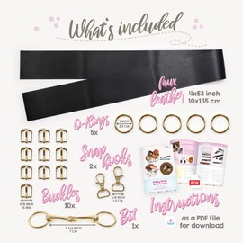 kullaloo DIY Hobby Horse Bridle Kit (Gold Edition) ✦ Make a Beautiful Leather Bridle with Reins for Your Stick Horse ✦ Includes Instructions ✦ Black/Gold