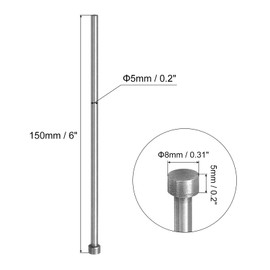 QUARKZMAN Pack of 10 Straight Ejector Pins, 5mm (0.2") Diameter, SKD61 Round Tip, 150mm (6") Long for Mechanical Maintenance