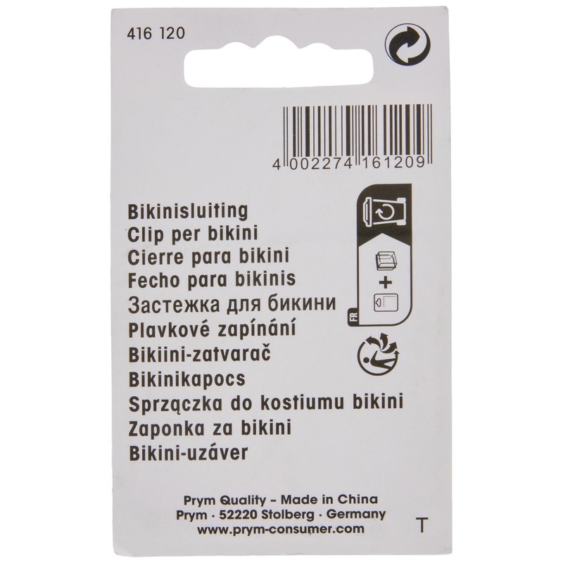 Prym Bikini and Belt Clasp, Metal, Silver, 0.47" Coloured-1 Piece